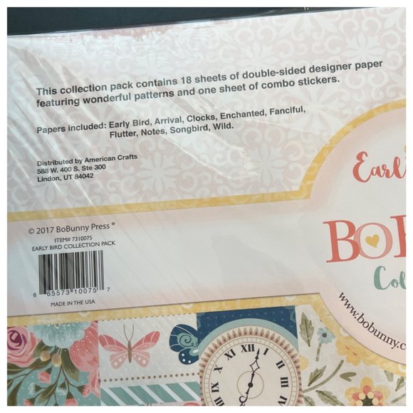 BoBunny - Early Bird Collection - 12 x 12 Collection Pack Kit - 19-Sheet NEW - Picture 2 of 2